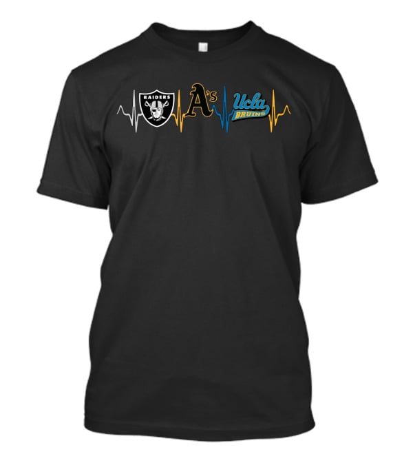 Love Raiders A's Ucla Bruins Heartbeat T-Shirt