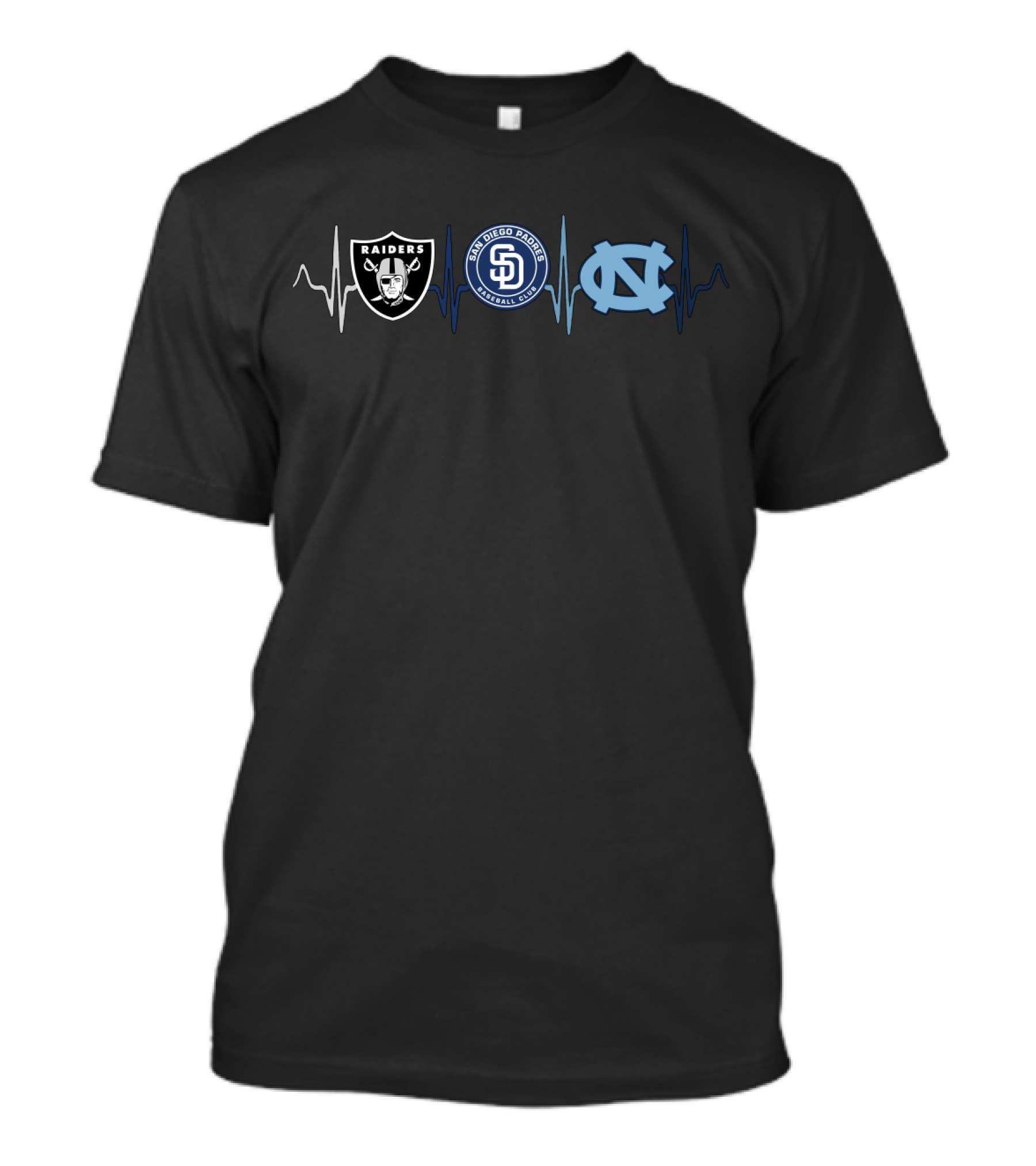 Raiders Padres North Carolina Heartbeat T-Shirt