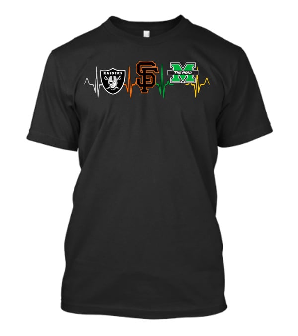 Raiders Giants The Herd Mth Heartbeat T-Shirt
