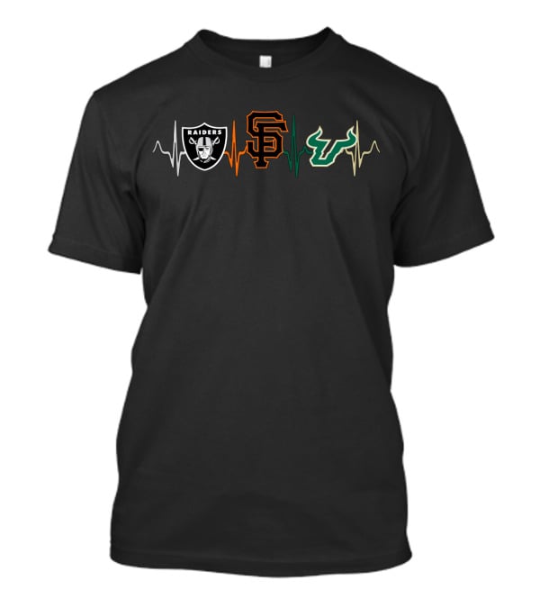 Raiders Giants Usf Heartbeat T-Shirt