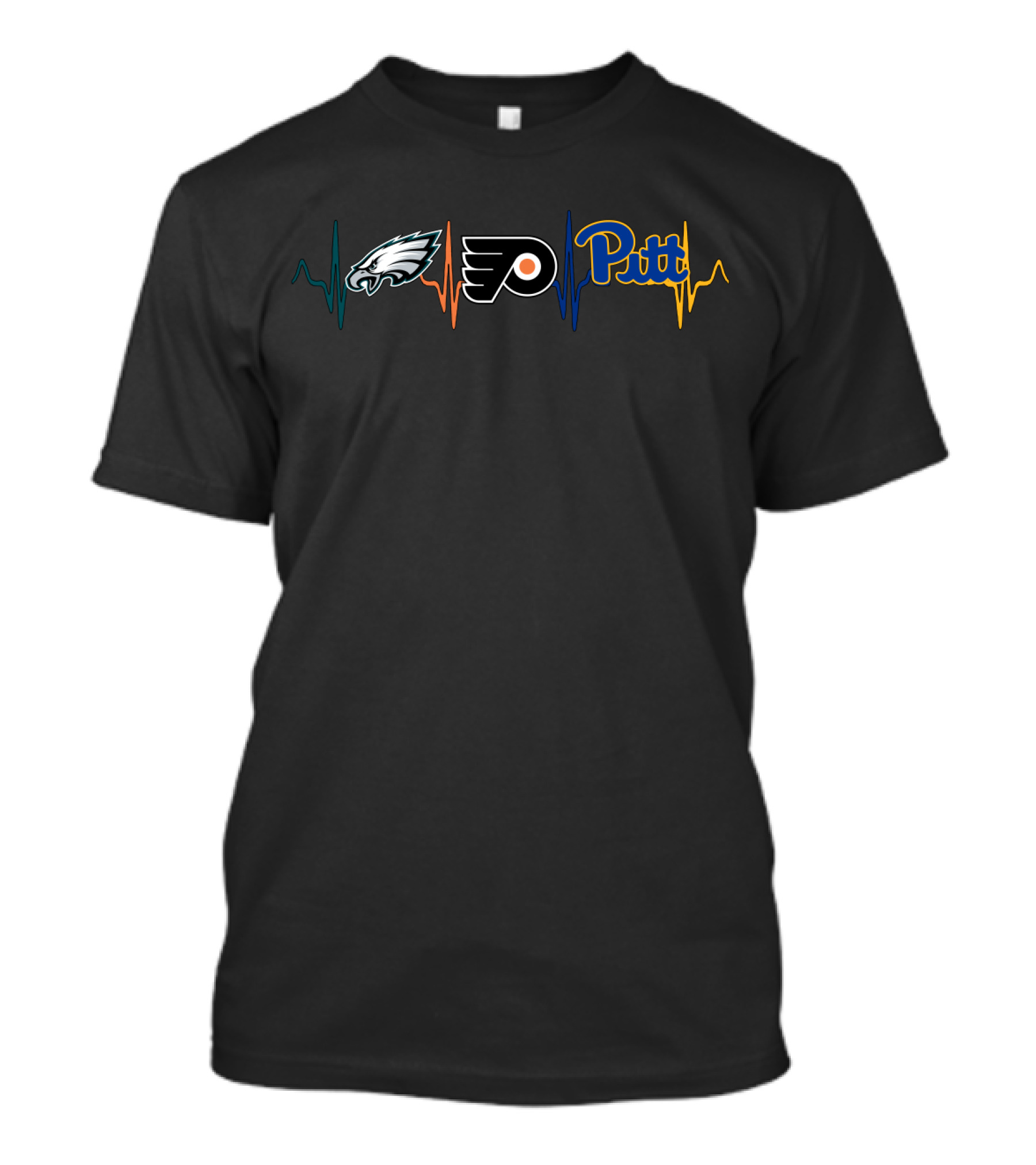 Love Eagles Flyers Pitt Heartbeat T-Shirt