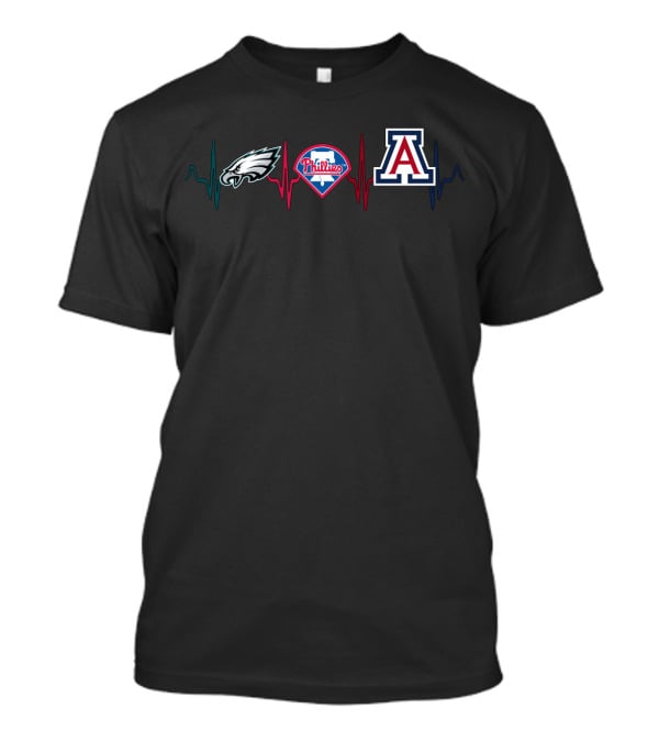 Eagles Phillies Wildcats Heartbeat Fan Love T-Shirt