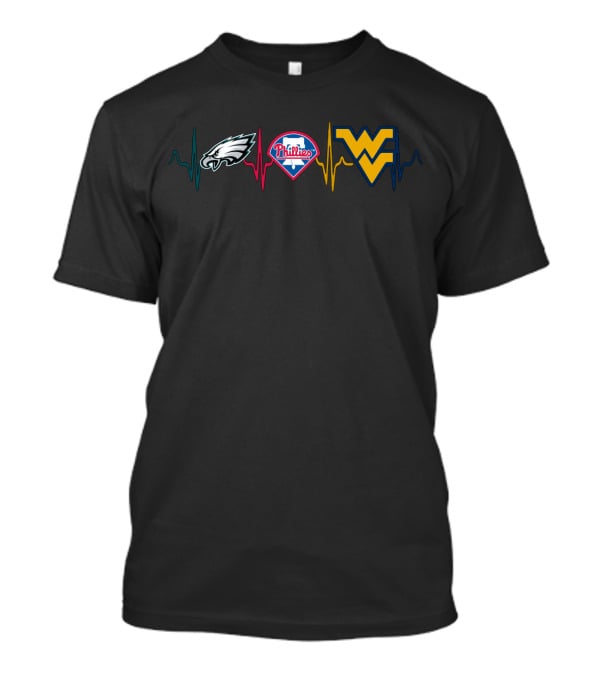Eagles Phillies West Virginia Heartbeat T-Shirt