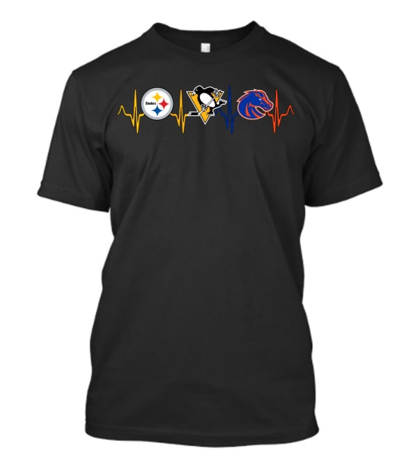 Steelers Penguins Broncos Heartbeat Bsb T-Shirt