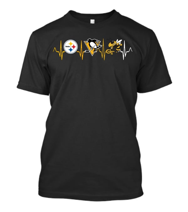 Steelers Penguins Georgia Tech Buzz Heartbeat T-Shirt