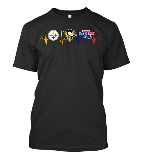 Steelers Penguins Louisiana Tech Heartbeat T-Shirt