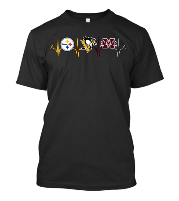 Steelers Penguins Mississippi State Heartbeat T-Shirt