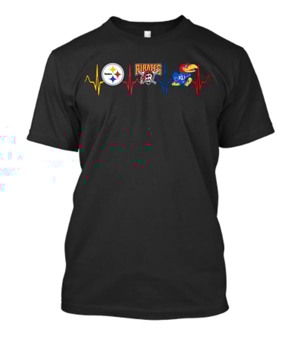 Steelers Pirates Ku Heartbeat Fan Tribute T-Shirt