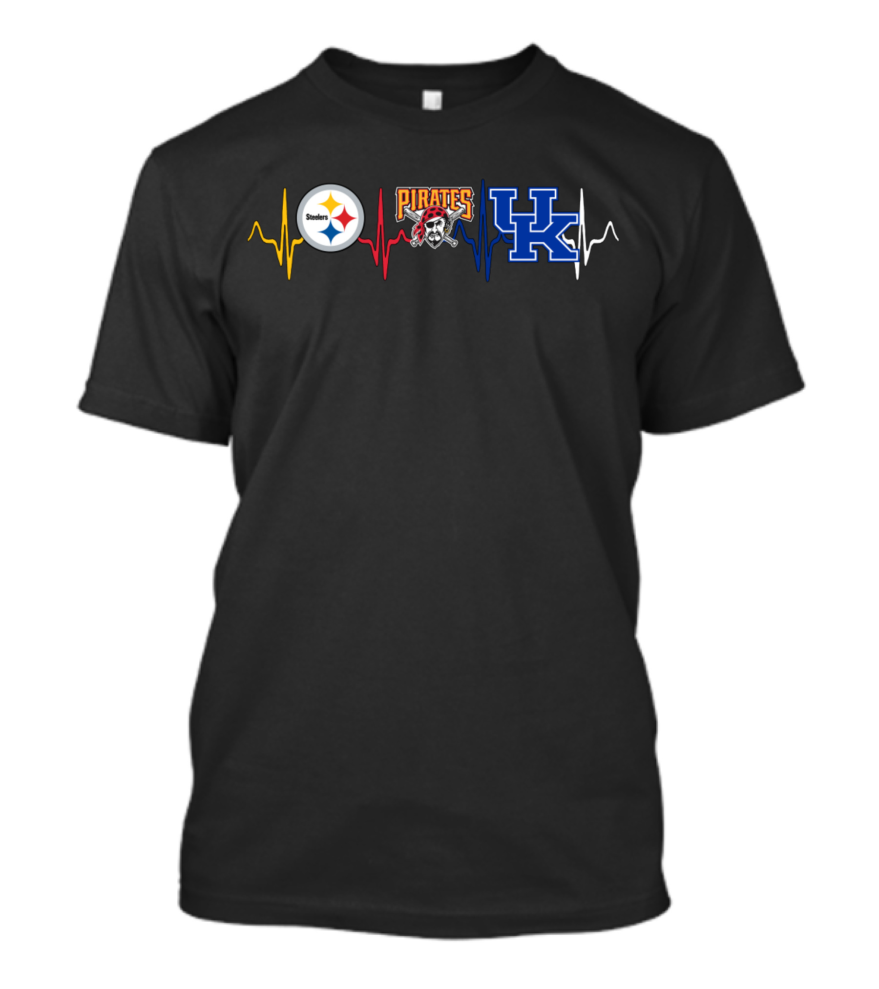Steelers Pirates Kentucky Wildcats Heartbeat T-Shirt