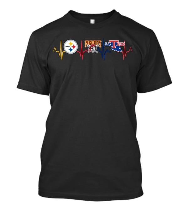 Steelers Pirates La Tech Heartbeat T-Shirt
