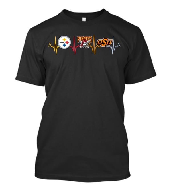 Steelers Pirates Osu Heartbeat T-Shirt
