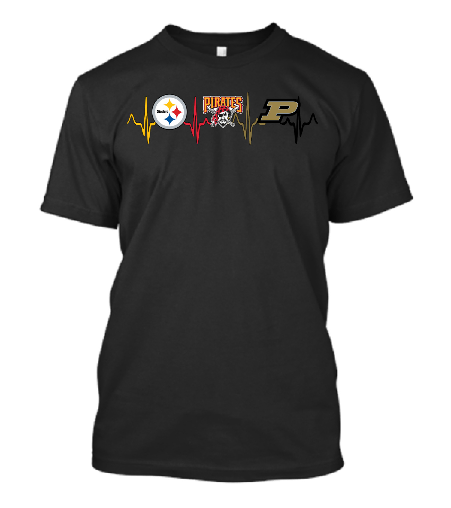 Steelers Pirates Purdue Heartbeat T-Shirt