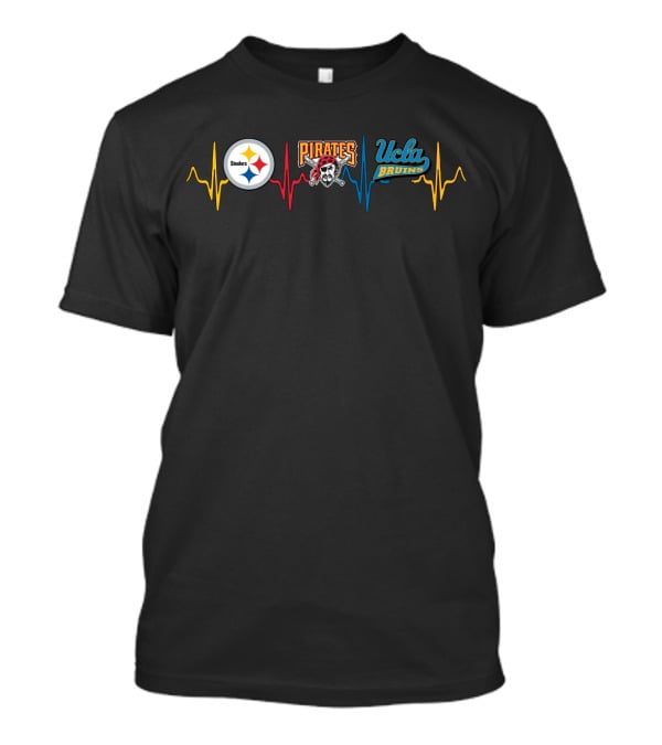 Steelers Pirates Ucla Bruins Heartbeat T-Shirt