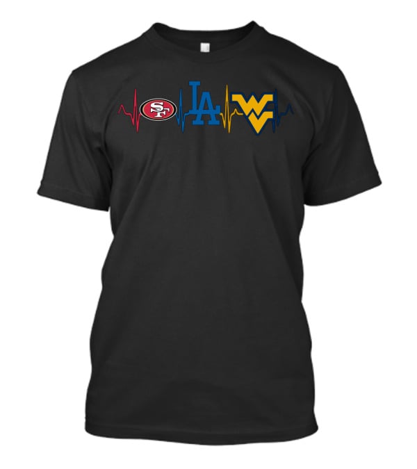 Love 49ers Dodgers Wvm Heartbeat T-Shirt
