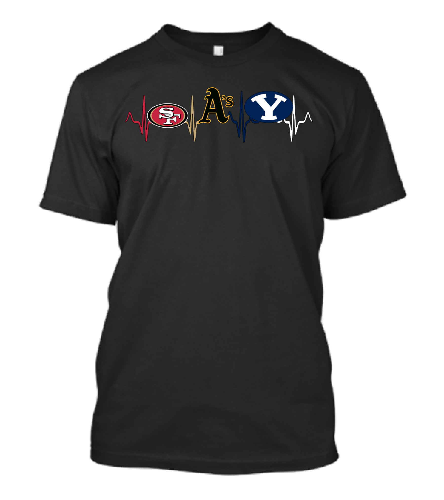 49ers A's Y Logo Heartbeat Mix T-Shirt