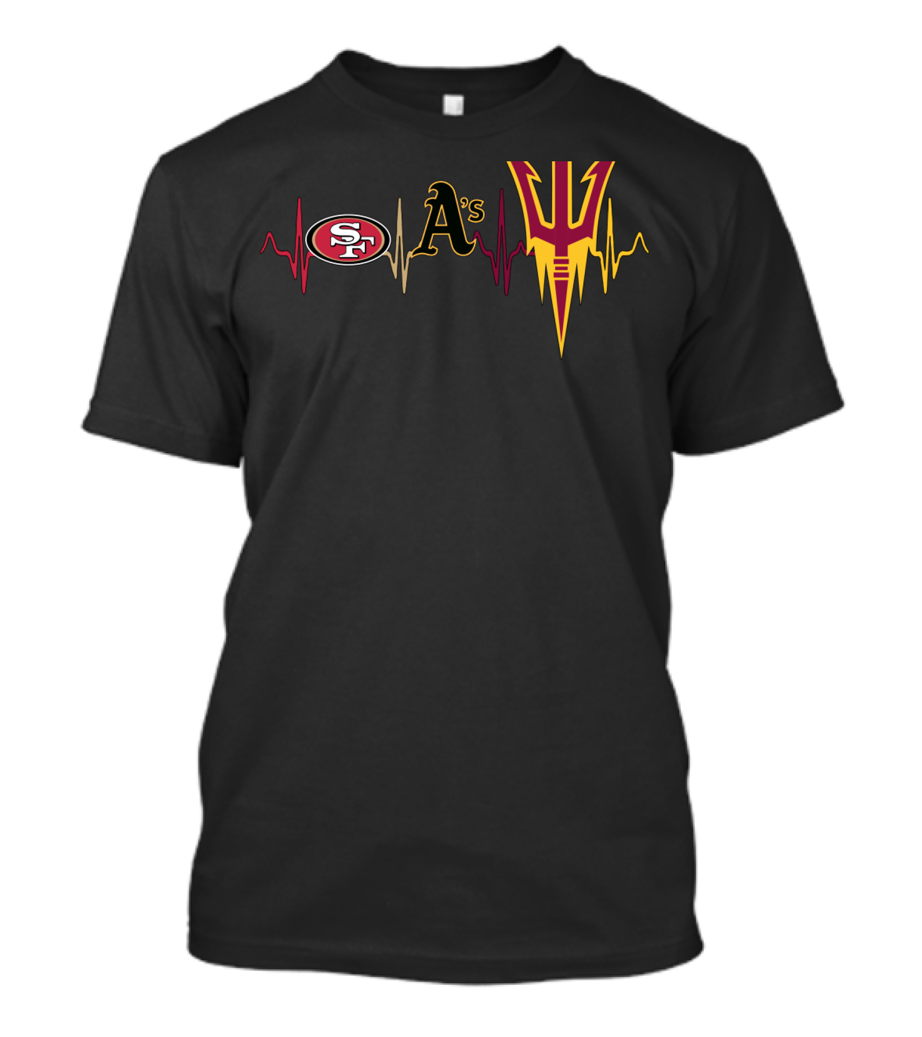 Love 49ers Athletics A's Sun Devils State Team Fans T-Shirt