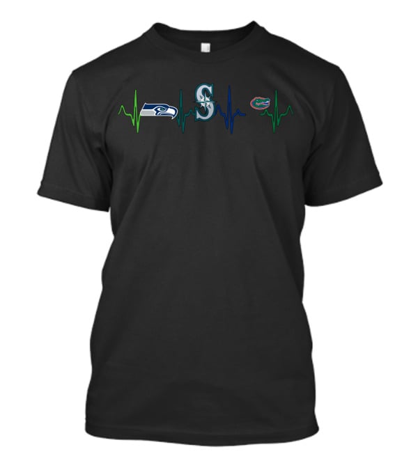 Seahawks Mariners Florida Gators Heartbeat Love T-Shirt