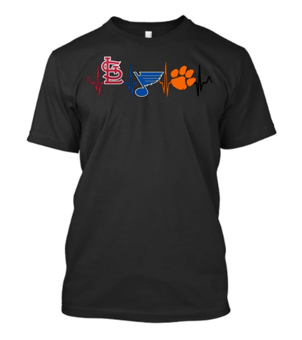 Stcardinals Blues Ct Heartbeat Paw Print T-Shirt