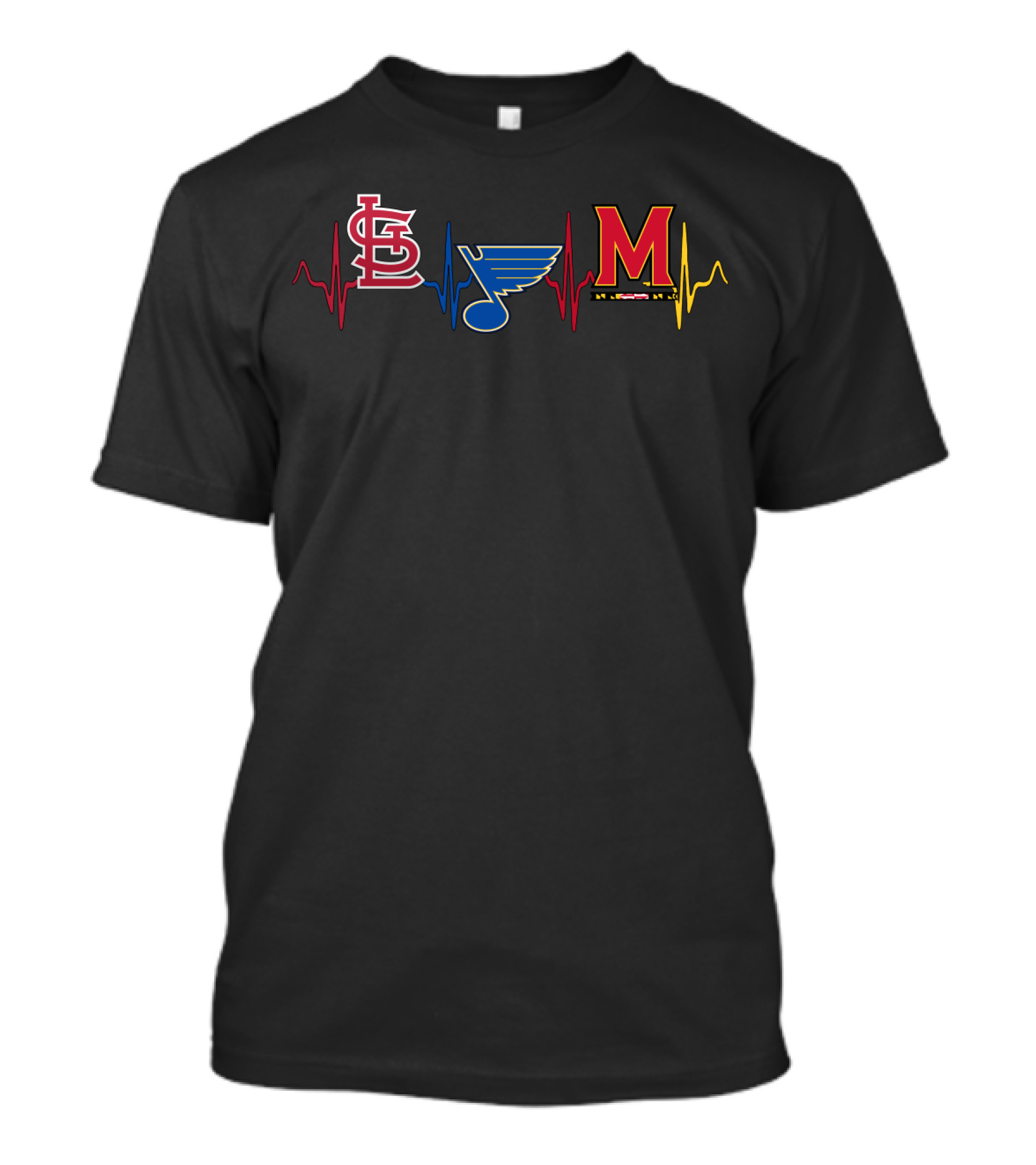 Stcardinals Blues M Heartbeat T-Shirt