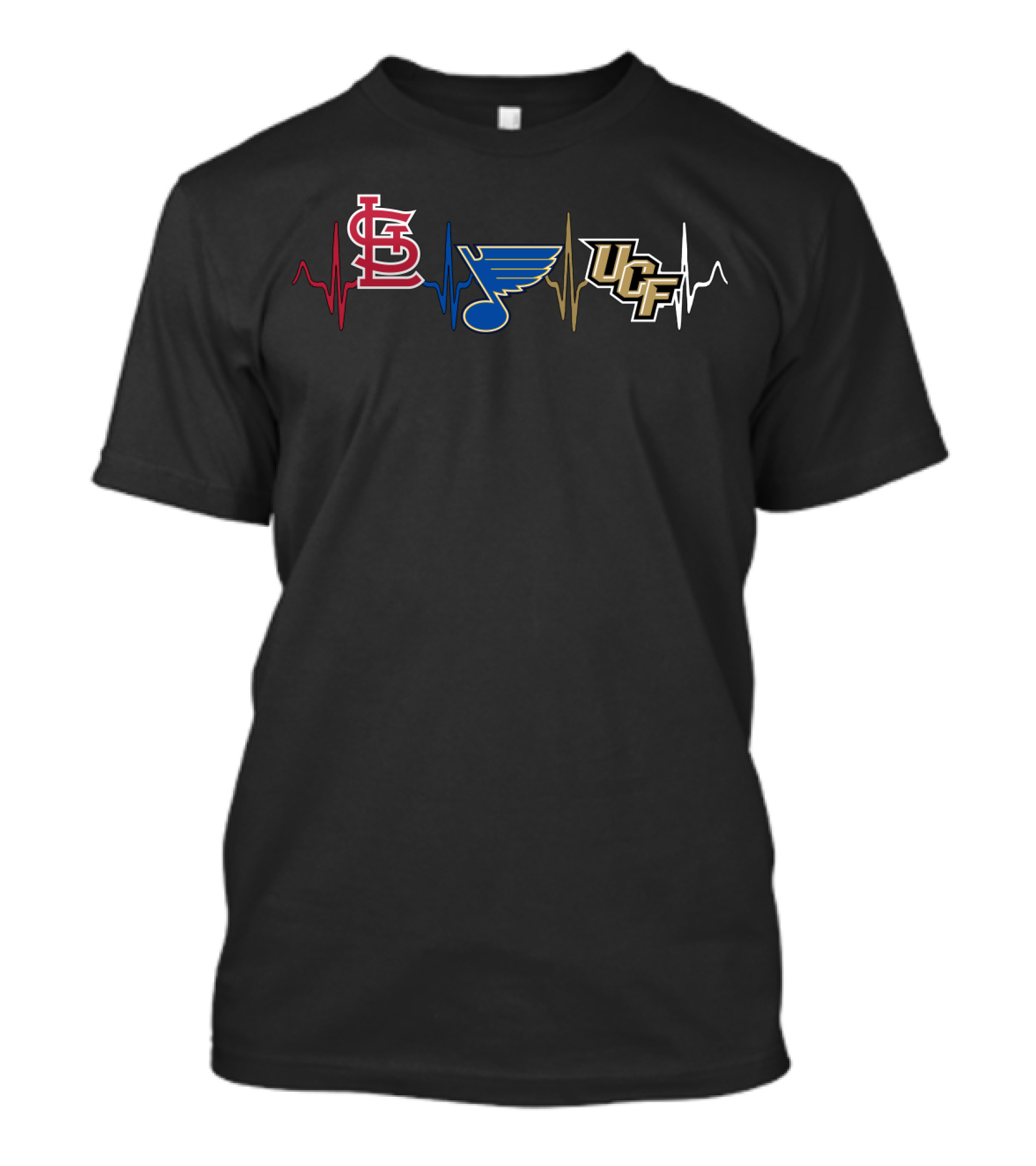 Stcardinals Blues Ucf Heartbeat T-Shirt