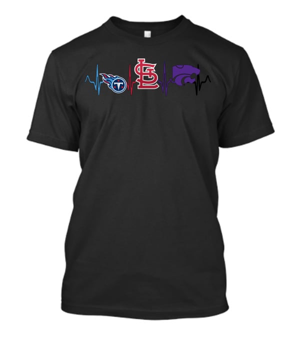 Tennessee Titans St. Louis Cardinals Kansas State Wildcats Heartbeat T-Shirt