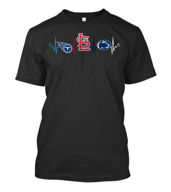Tennessee Titans Heartbeat St. Louis Cardinals Penn State Nittany Lions T-Shirt