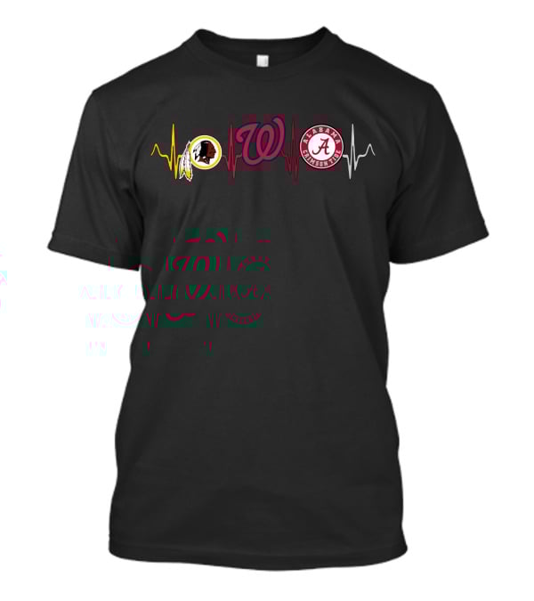 Redskins Nationals Alabama Heartbeat Love T-Shirt