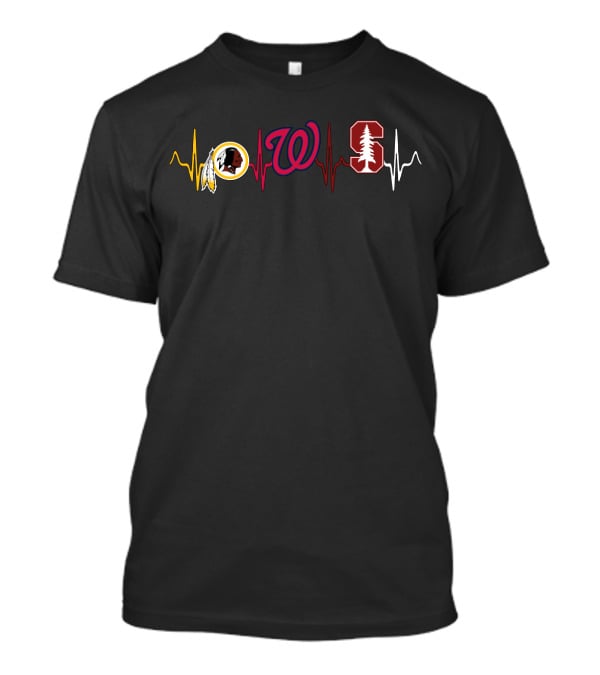 Love Redskins Nationals Stanford Heartbeat T-Shirt