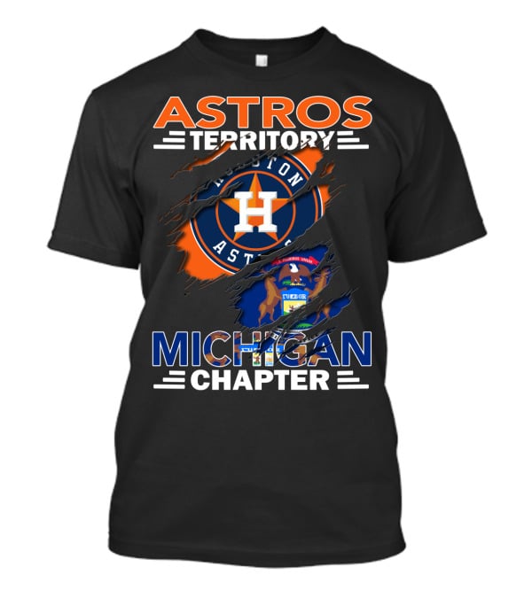 Astros Territory Michigan Chapter Houston Logo Michigan Flag T-Shirt