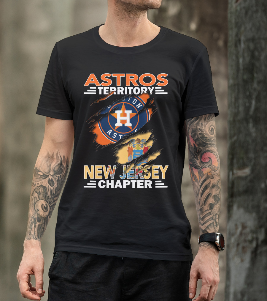 Astros Territory New Jersey Chapter Houston Logo And State Emblem T-Shirt