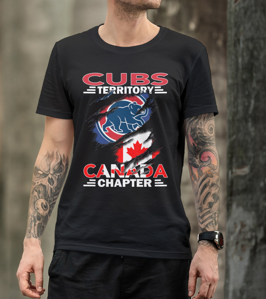 Cubs Territory Canada Chapter Toronto Blue Bear Maple Leaf Emblem T-Shirt