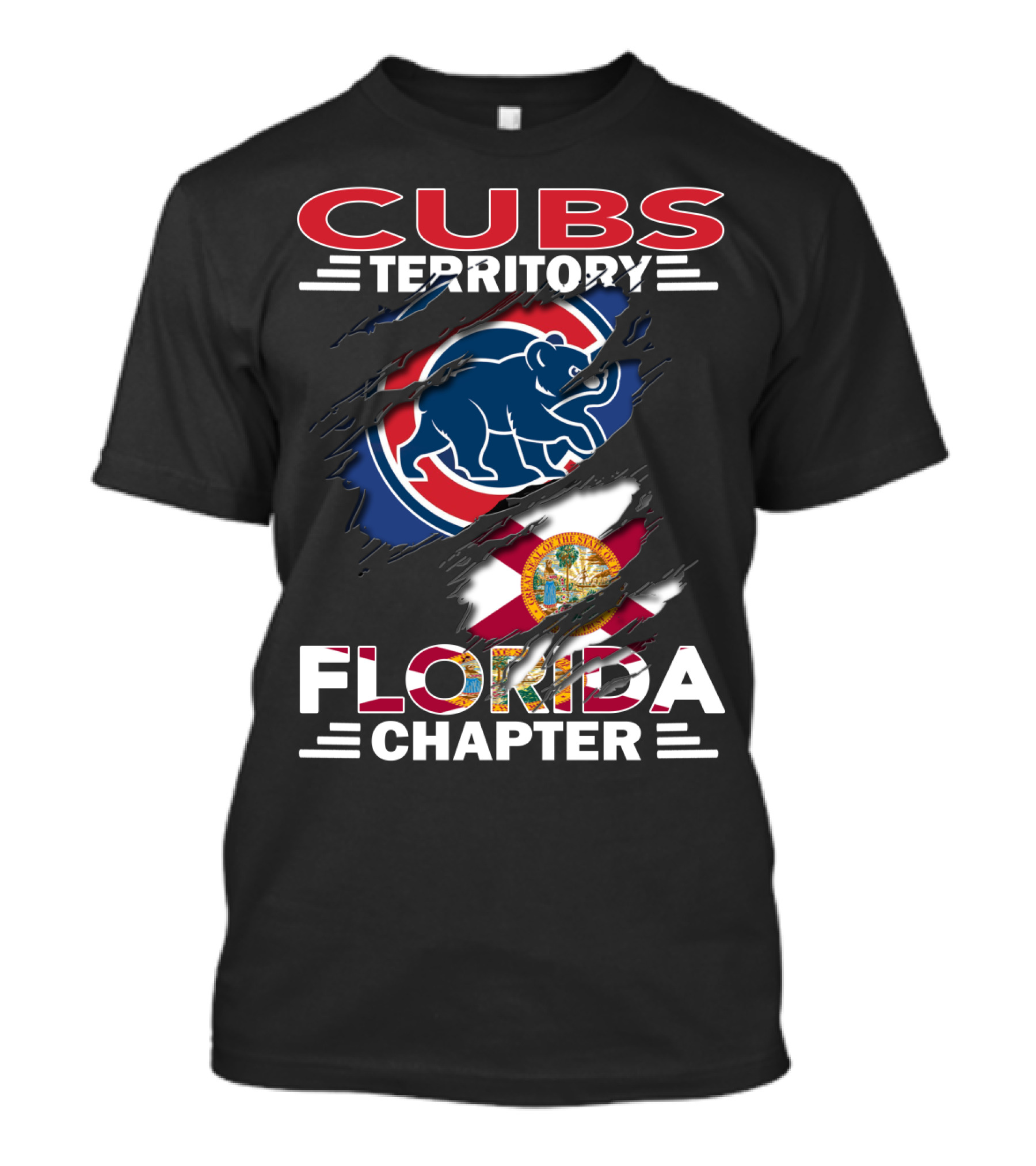 Cubs Territory Florida Chapter With Iconic Bear Logo And Florida State Flag Elements T-Shirt
