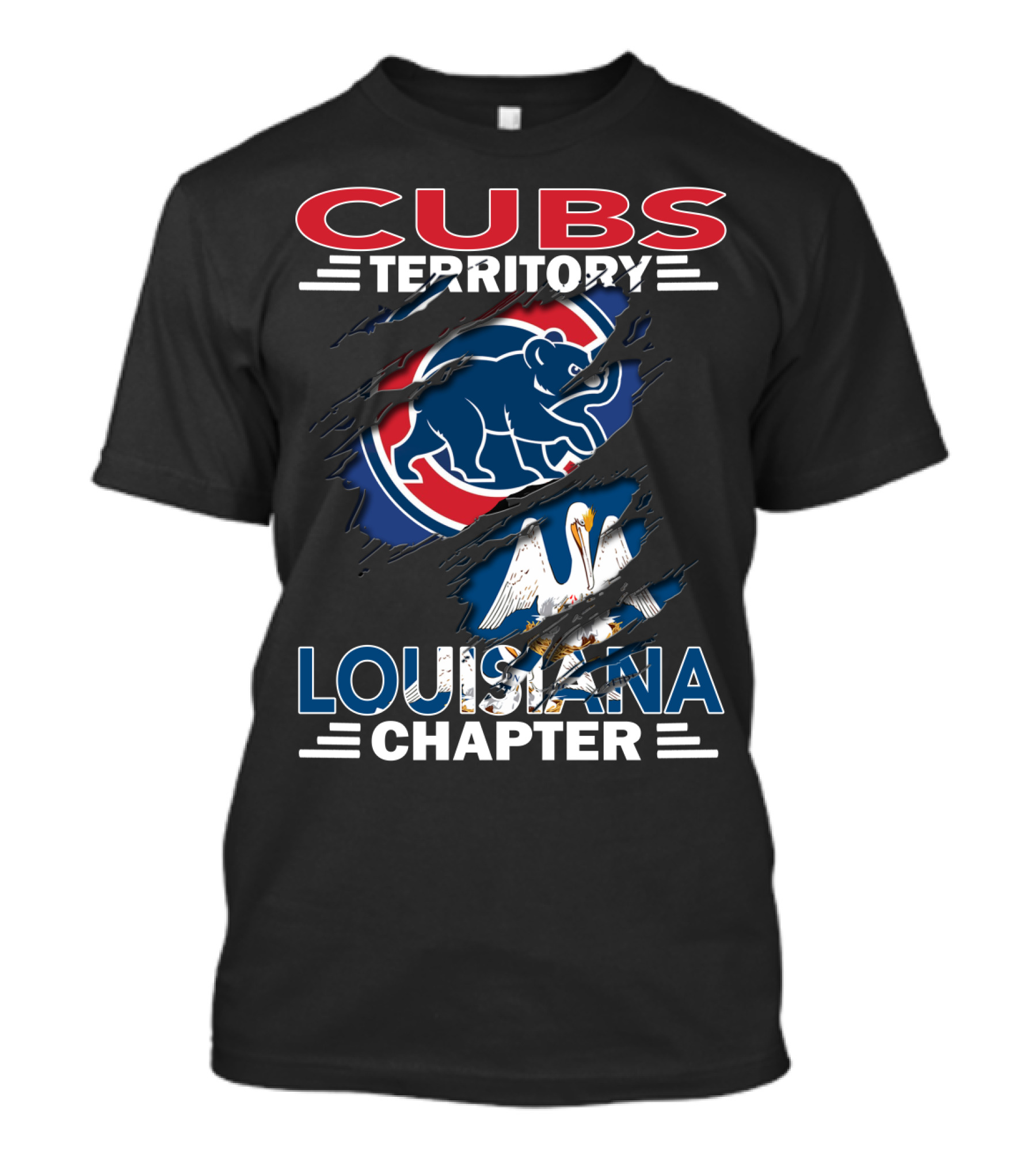 Cubs Territory Louisiana Chapter Pelican Logo And Bear T-Shirt