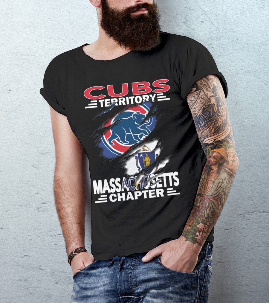 Cubs Territory Massachusetts Chapter Flag And Bear T-Shirt