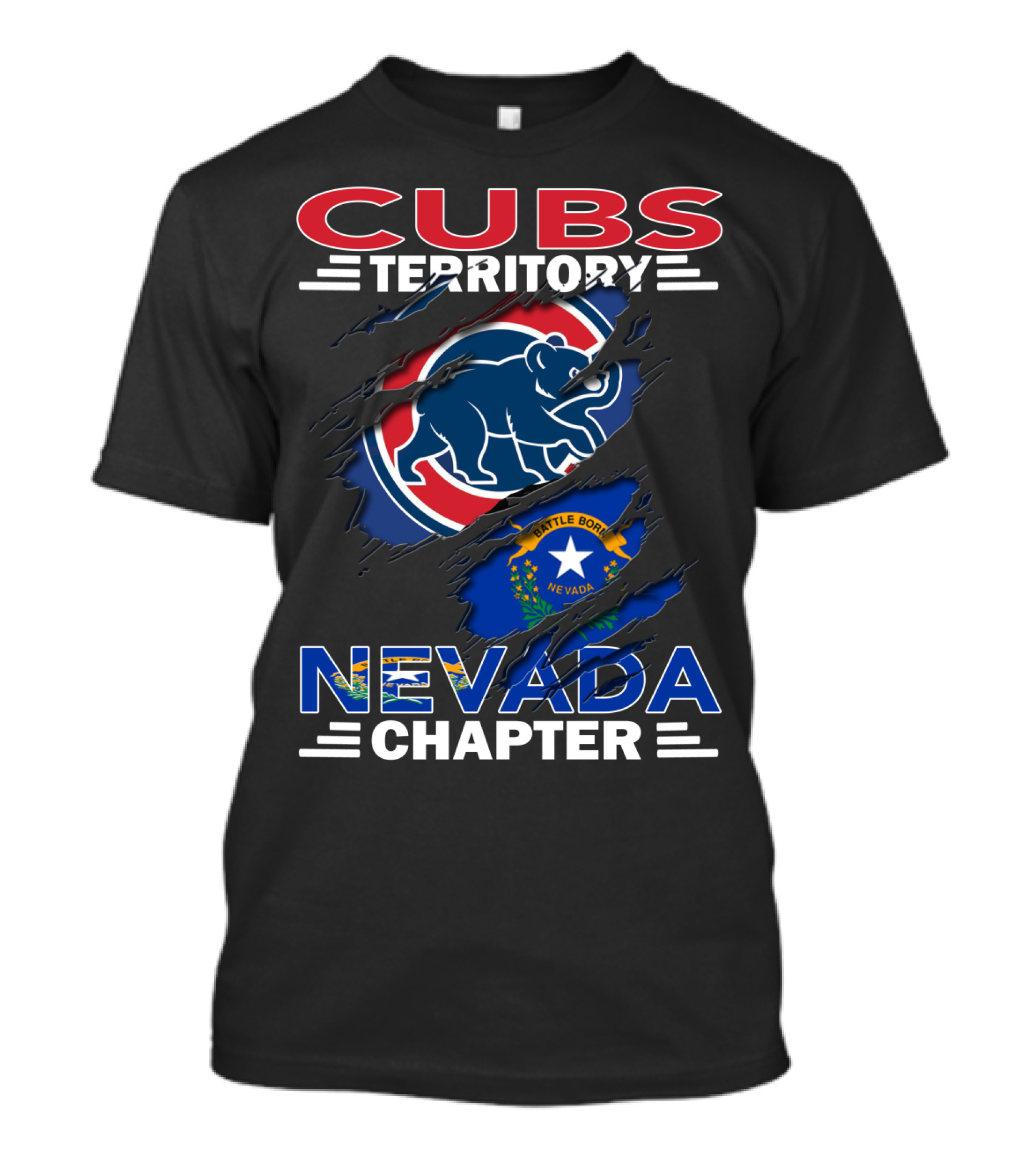 Cubs Territory Nevada Chapter Battle Born Nevada Flag Integration T-Shirt