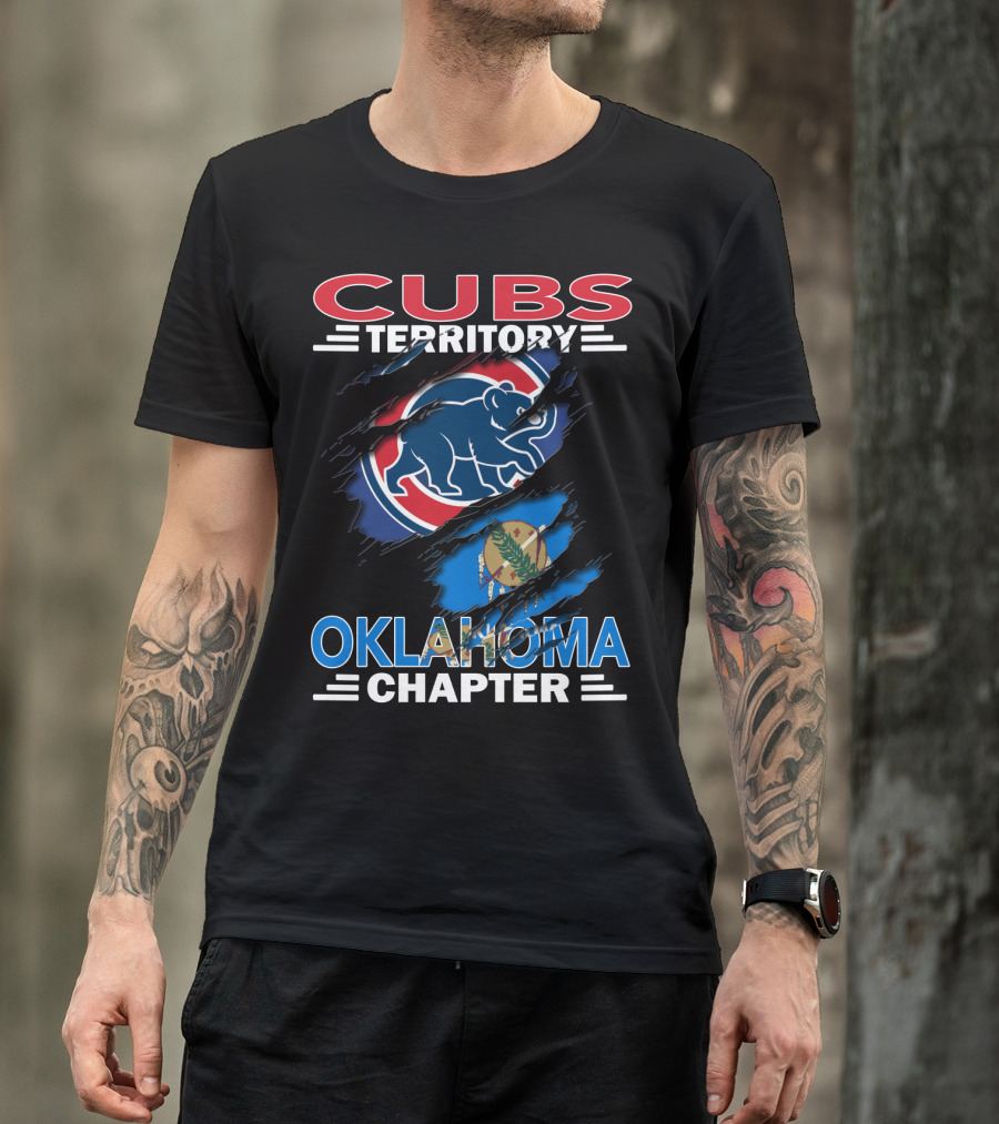 Cubs Territory Oklahoma Chapter Cubs Logo Oklahoma Flag T-Shirt