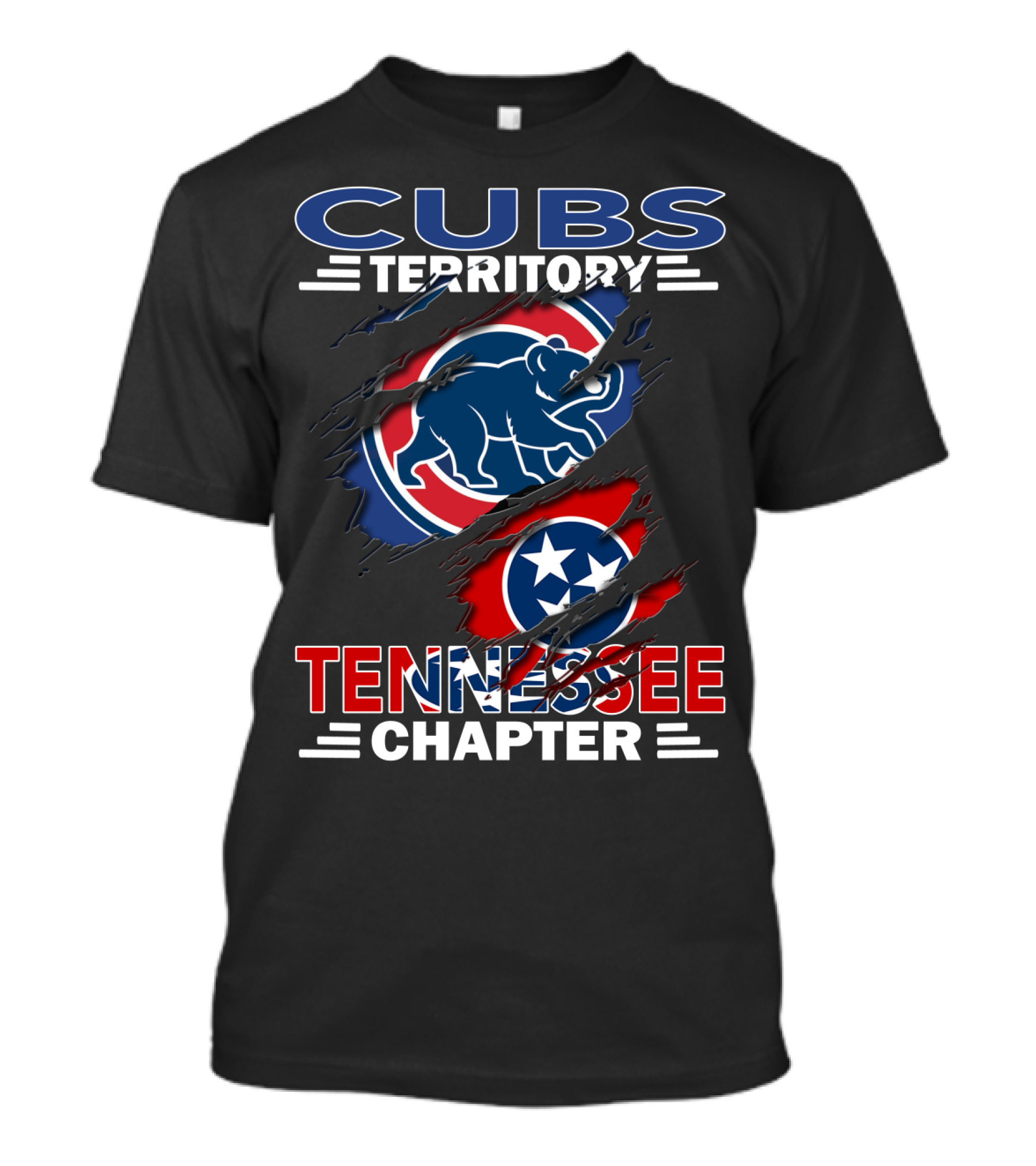 Cubs Territory Tennessee Chapter Chicago Cubs And Tennessee Flag Logo Integration T-Shirt
