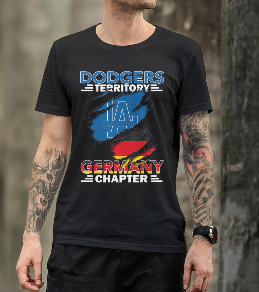 Dodgers Territory Germany Chapter LA Logo And German Flag T-Shirt