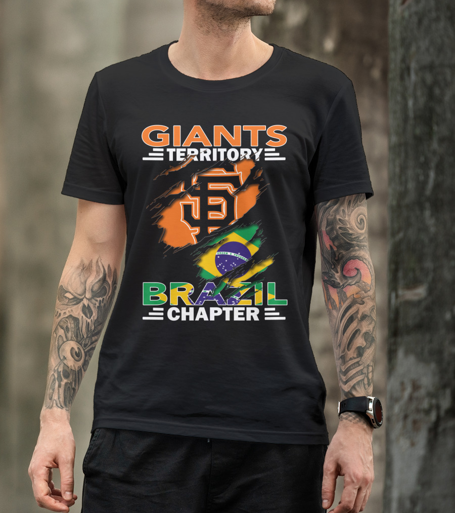 Giants Territory Brazil Chapter San Francisco Giants Logo Brazilian Flag T-Shirt