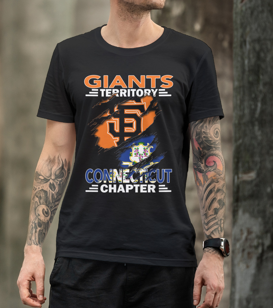 Giants Territory Connecticut Chapter San Francisco Giants Logo With Connecticut State Flag T-Shirt