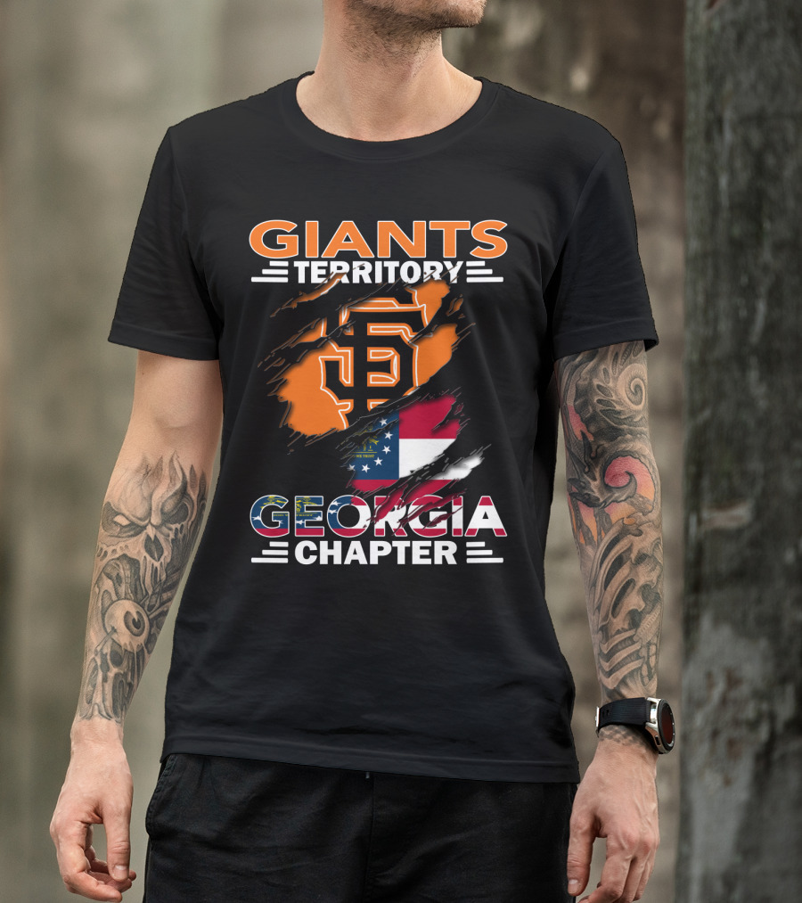 Giants Territory Georgia Chapter Sf Logo Georgia Flag T-Shirt