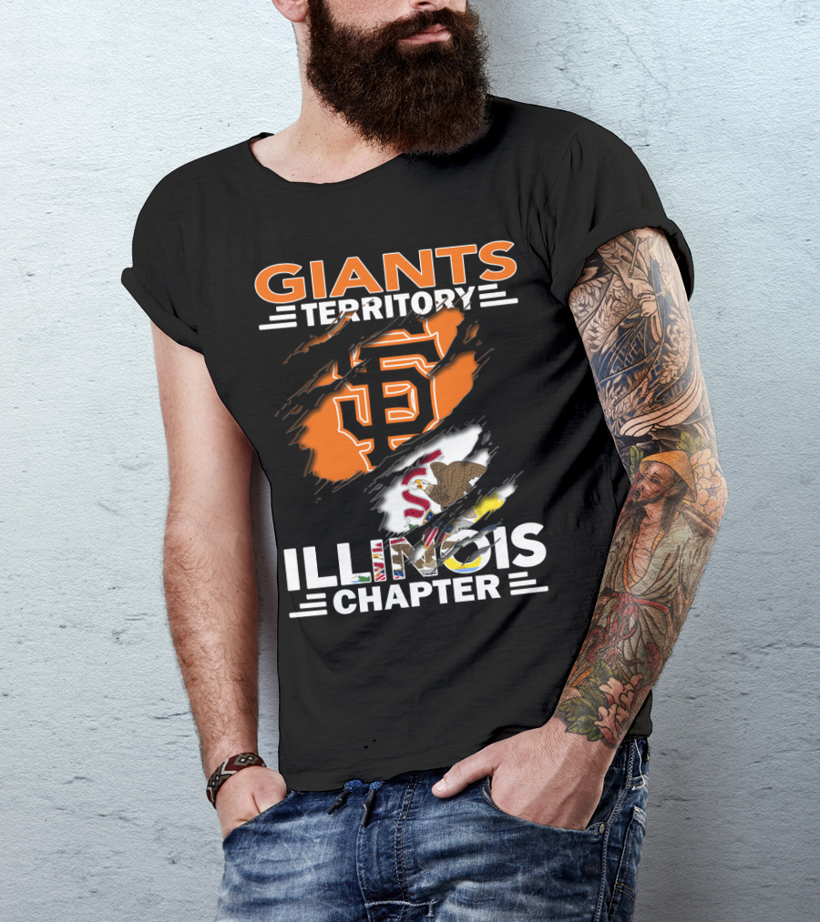 Giants Territory Illinois Chapter Sf Logo Illinois Flag T-Shirt