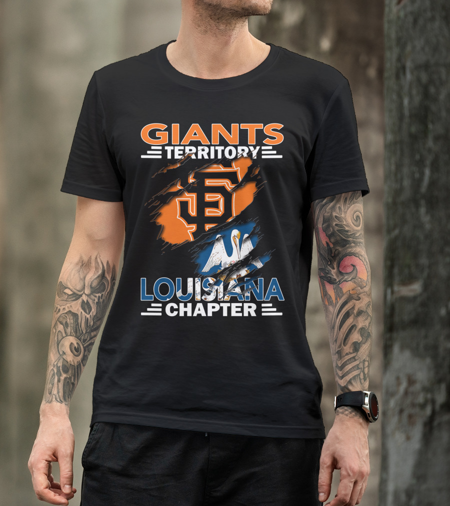 Giants Territory Sf Logo Louisiana Chapter Pelican T-Shirt
