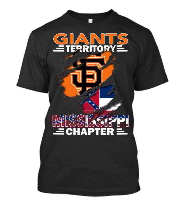 Giants Territory Mississippi Chapter SF Logo Confederate Flag Elements T-Shirt