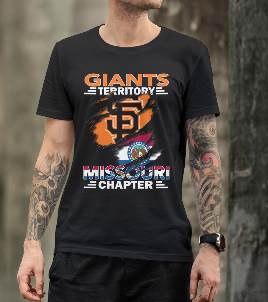 Giants Territory Missouri Chapter Sf Logo American Flag T-Shirt
