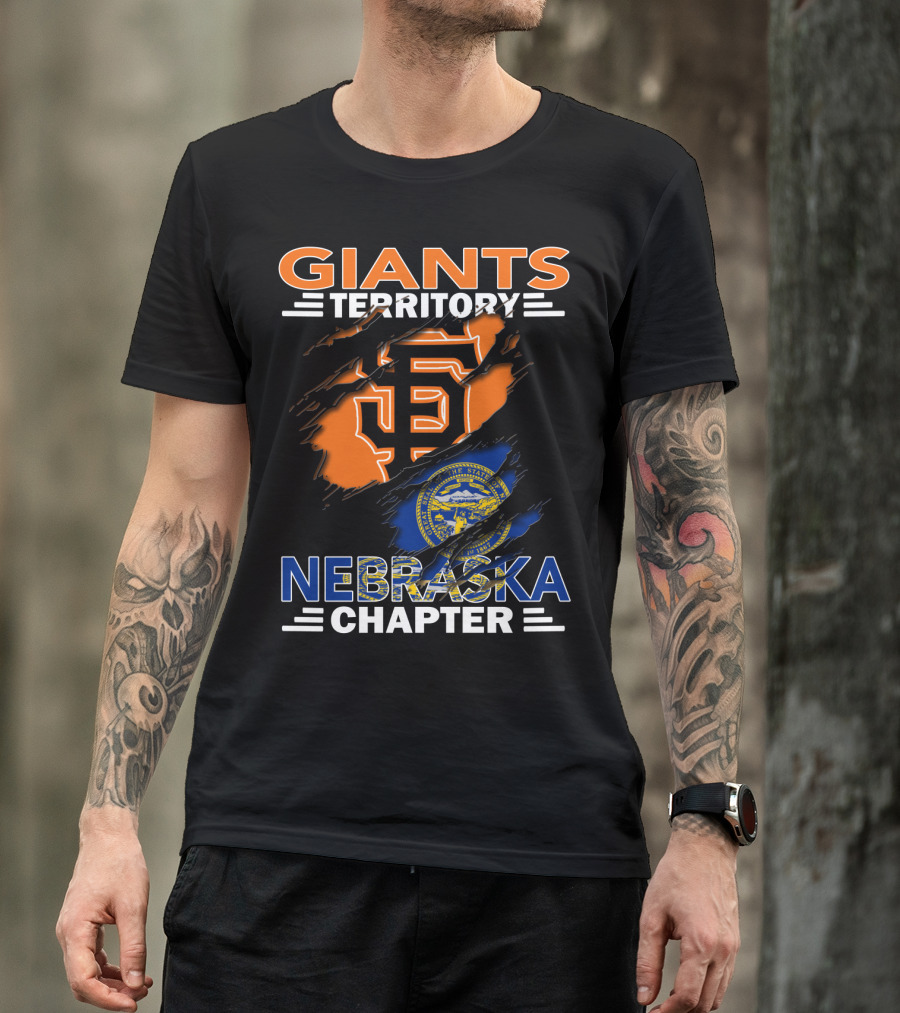Giants Territory Nebraska Chapter Sf Logo And State Flag T-Shirt