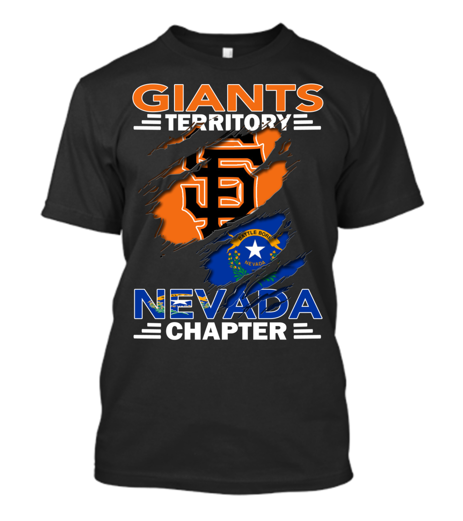Giants Territory Nevada Chapter Battle Born State Flag San Francisco Giants T-Shirt