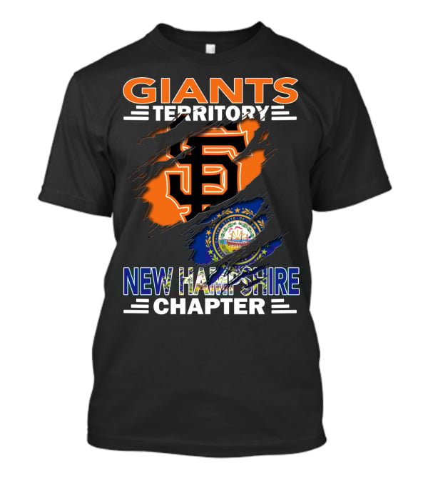 Giants Territory New Hampshire Chapter Sf Logo And State Flag T-Shirt