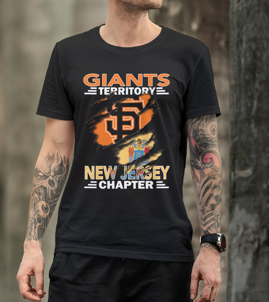 Giants Territory New Jersey Chapter San Francisco Logo And State Flag T-Shirt