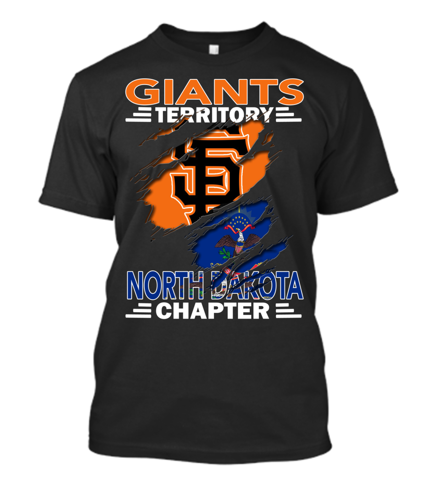 Giants Territory North Dakota Chapter Sf Logo And State Flag T-Shirt